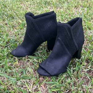 Black Peep Toe Booties